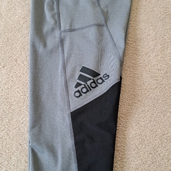 Adidas Aeroready Leggings Women's Medium Grey Black Mesh Panel Activewear Pants - Picture 8 of 8